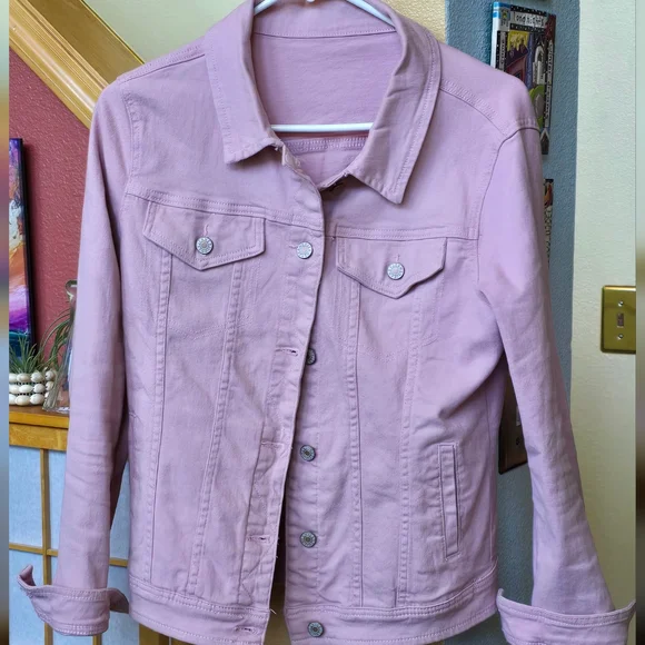 Pink Denim Jacket Size Medium - Picture 8 of 10
